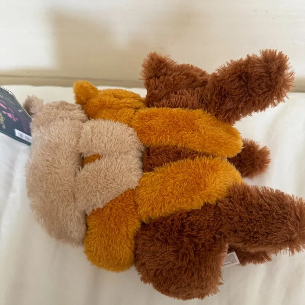 NWT, Bark Box Dog Toy GOLDILUNCH & THE THREE BEARS, L Dog, Plush 3 pc Toy, Brown